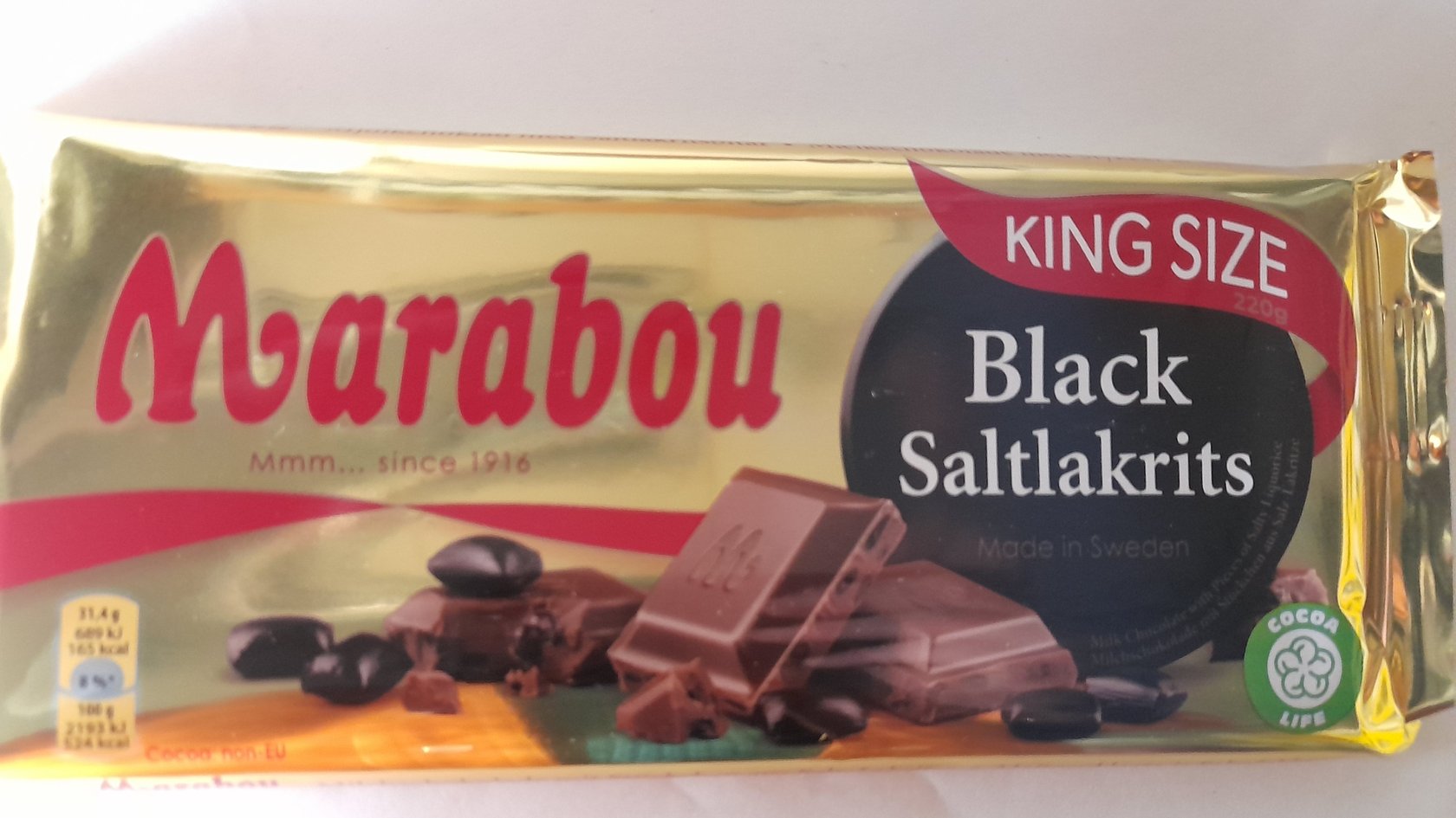 Marabou Black Saltlakrits, King Size